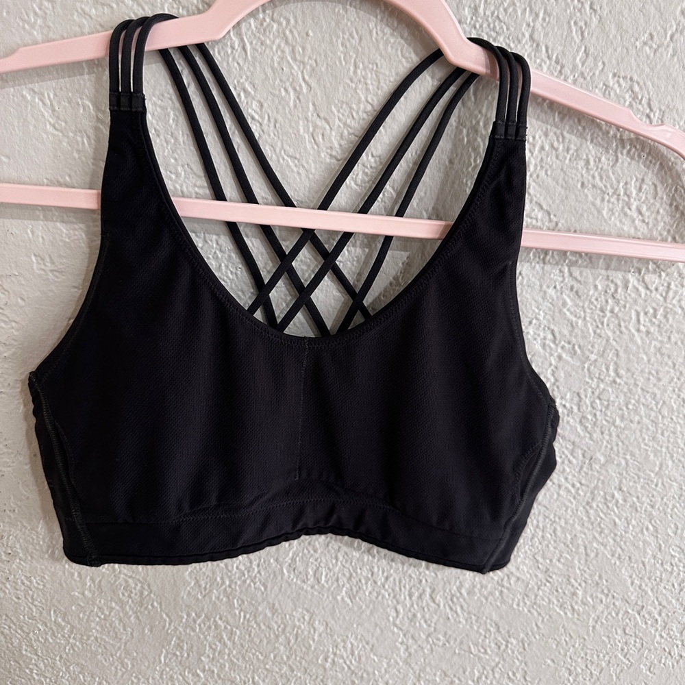 All In Motion Black Strappy Sports Bra Criss Cross Back Size S - Picture 9 of 12